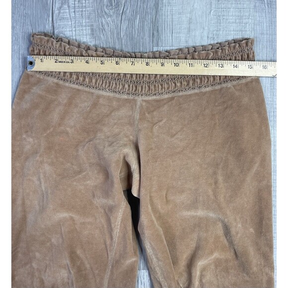 Vtg Juicy Couture Sweatpants Womens S Brown Velour Pocket Y2K Vintage Wide Leg R - Picture 7 of 13